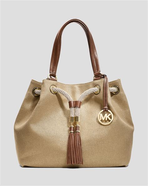 gold michael kors purse|Michael Kors gold tote handbags.